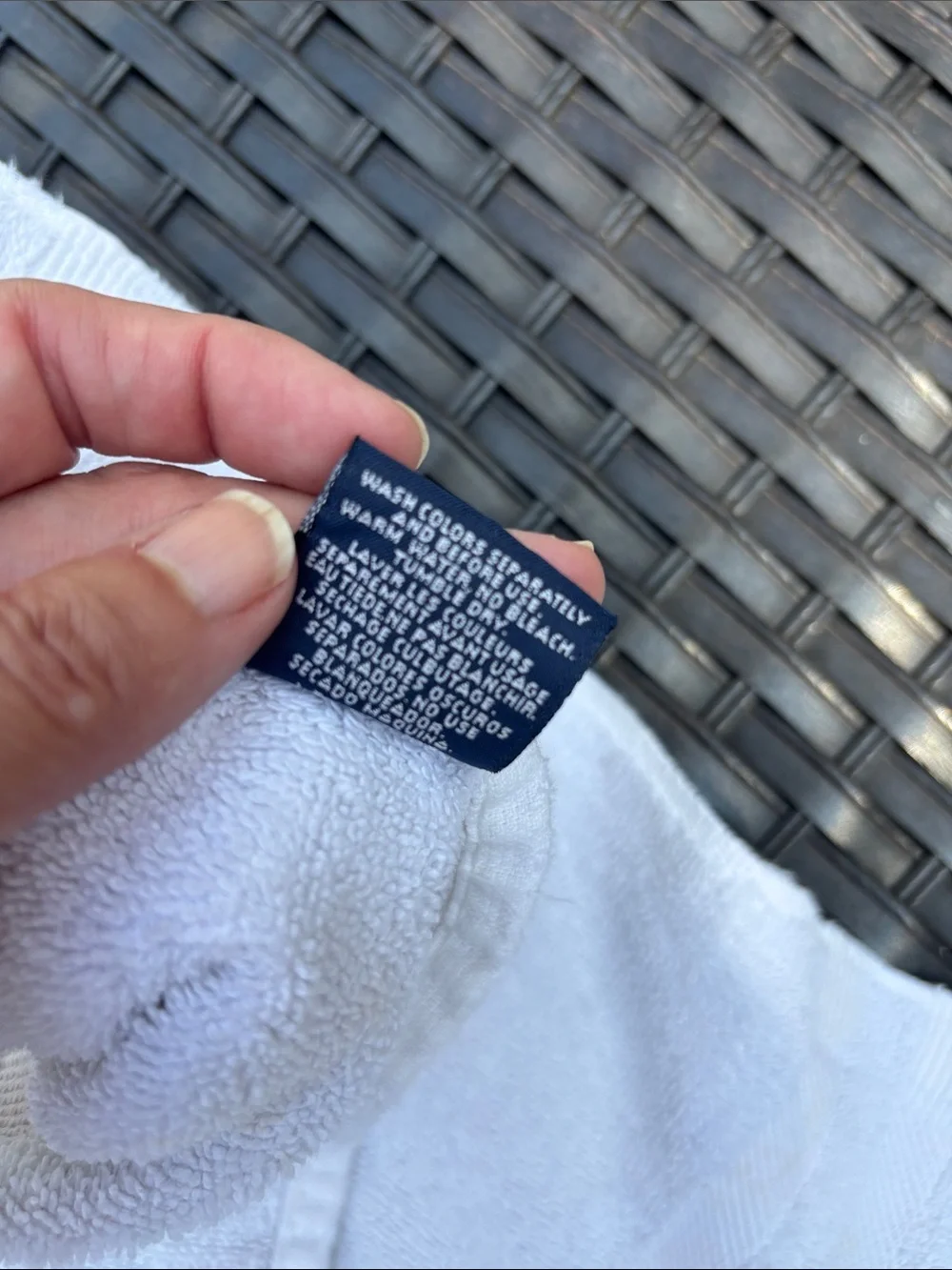 Vintage Ralph Lauren White Towel with Blue Polo Player and Red Logo